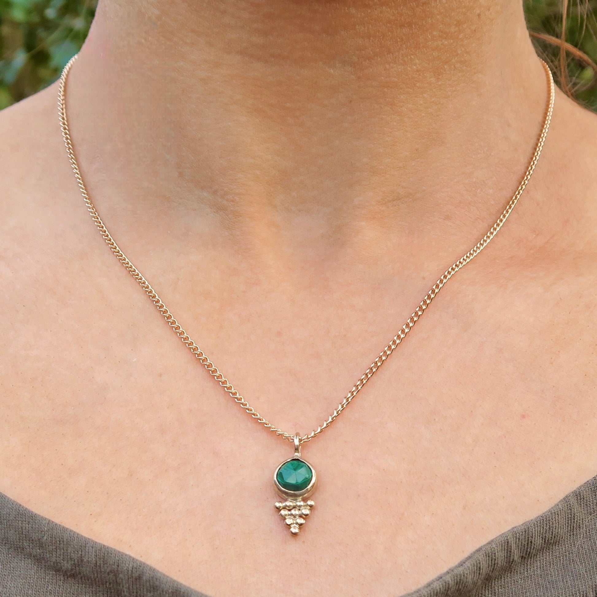 Malachite 14kt Gold Necklace