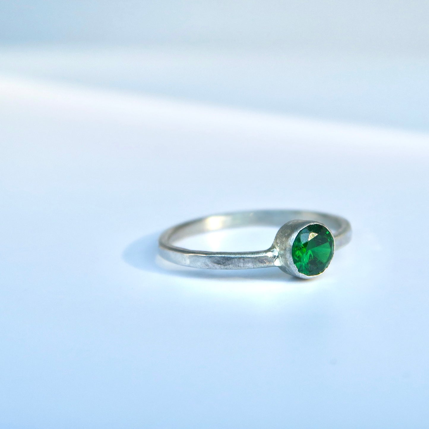 Emerald Zirconia Sterling Silver Ring