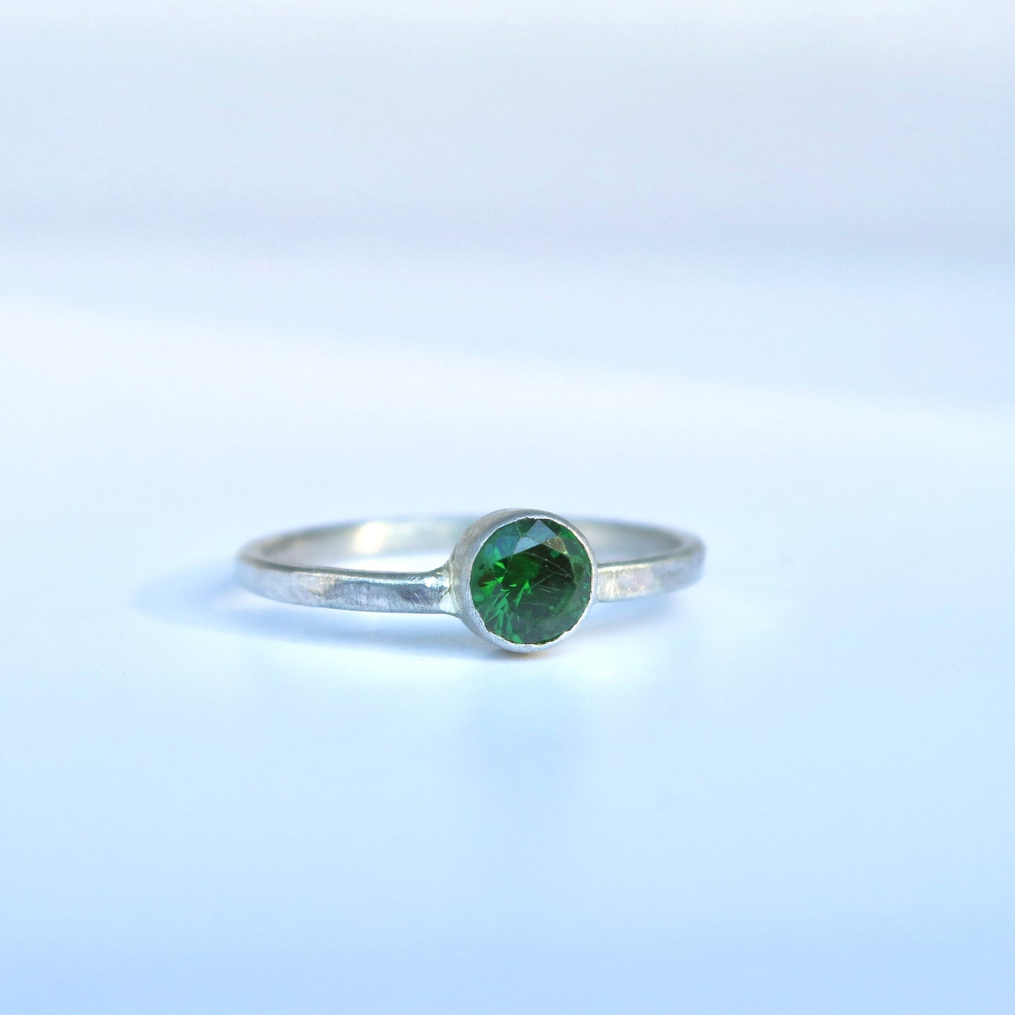 Emerald Zirconia Sterling Silver Ring