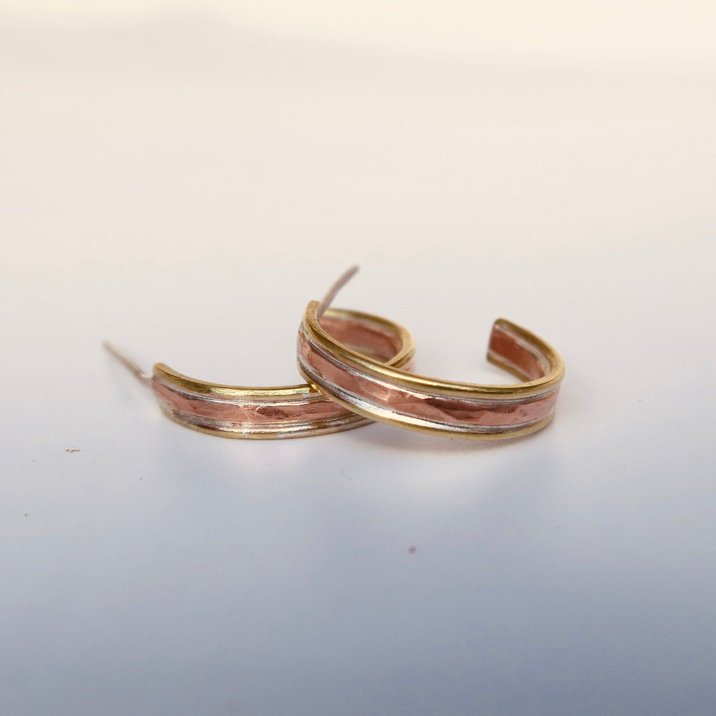 copper & brass hoop earrings