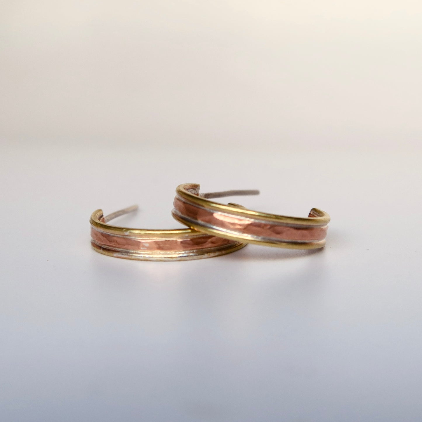 copper & brass hoop earrings