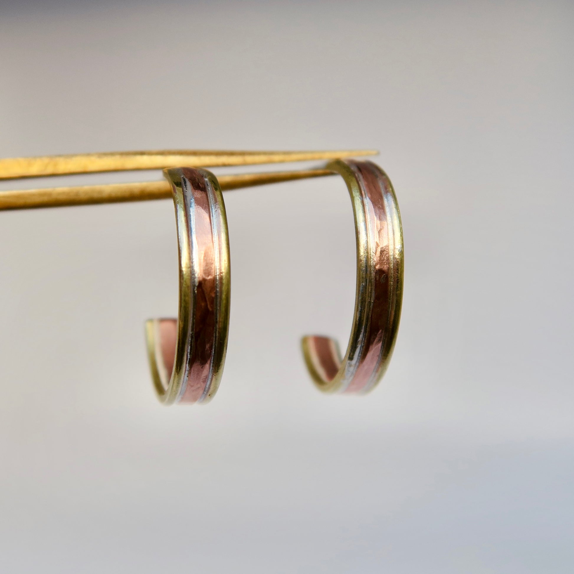 copper & brass hoop earrings