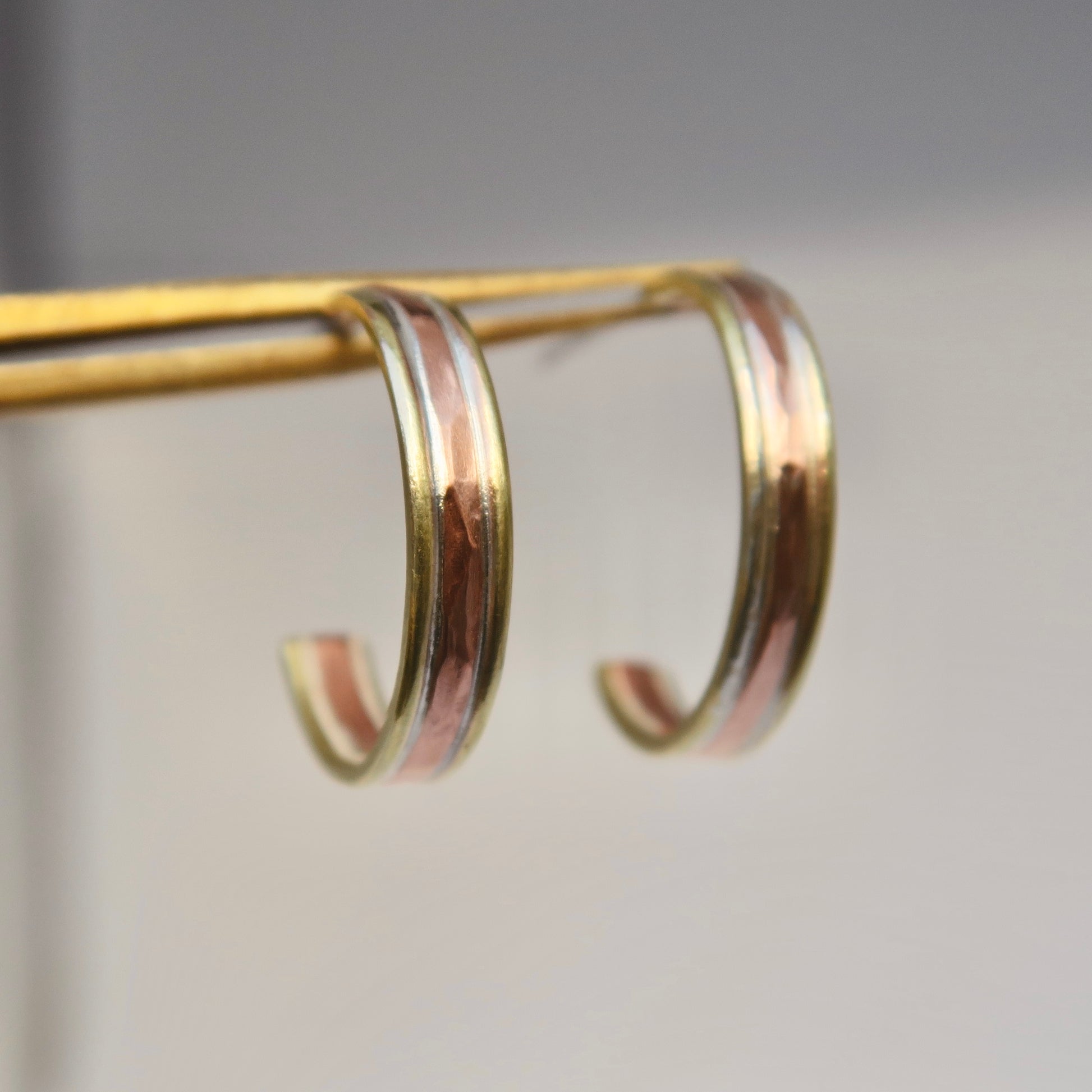 copper & brass hoop earrings