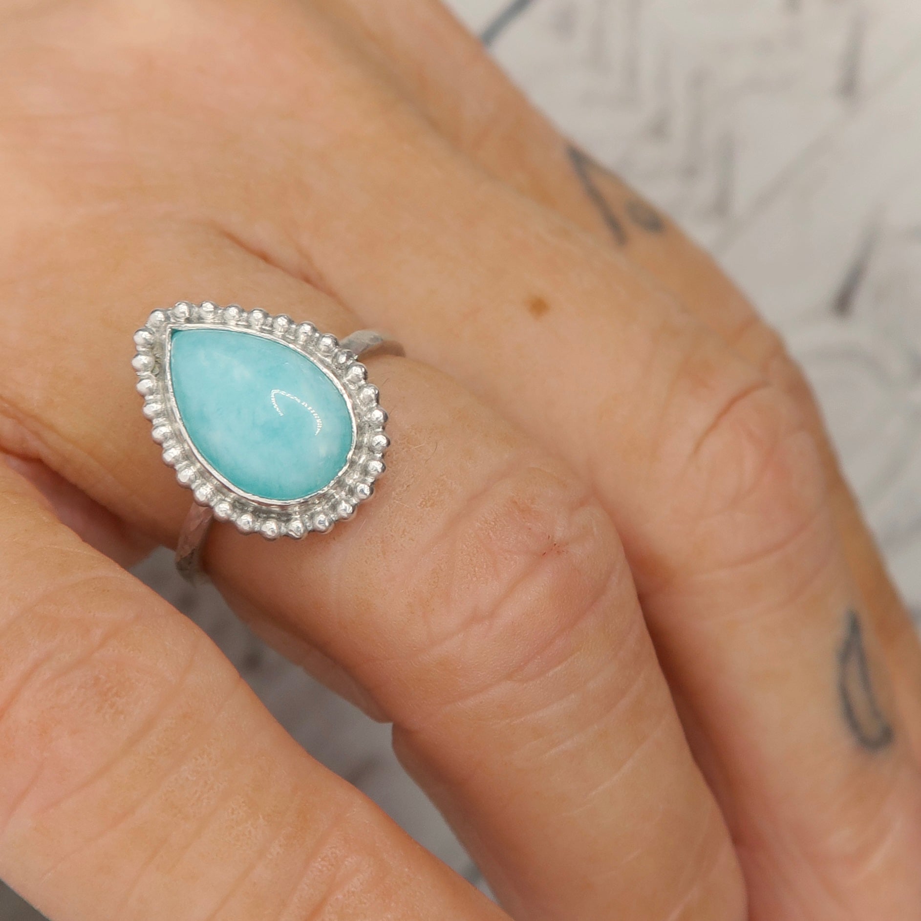  Amazonite Sterling Silver Ring