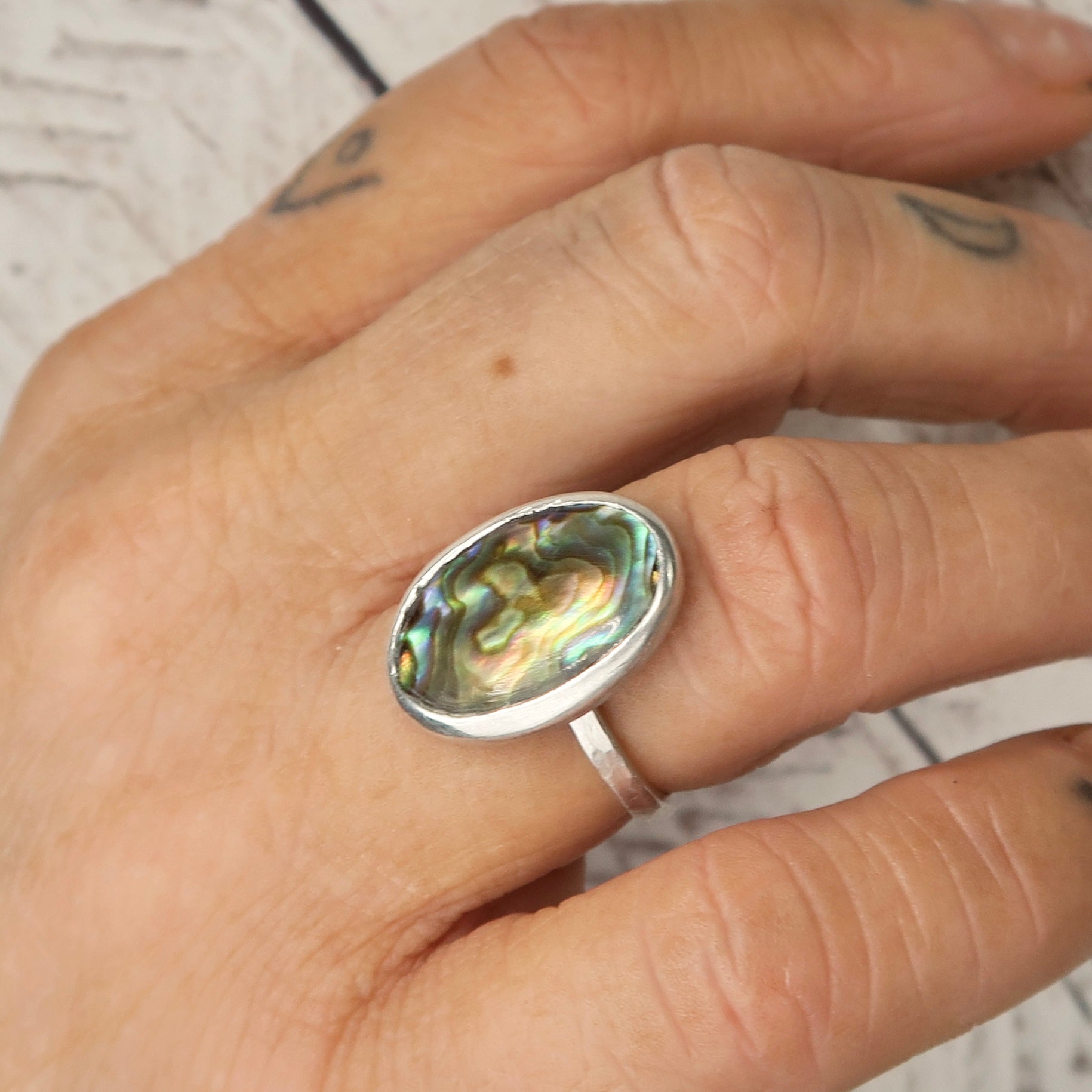 Paua Shell Sterling Silver Ring