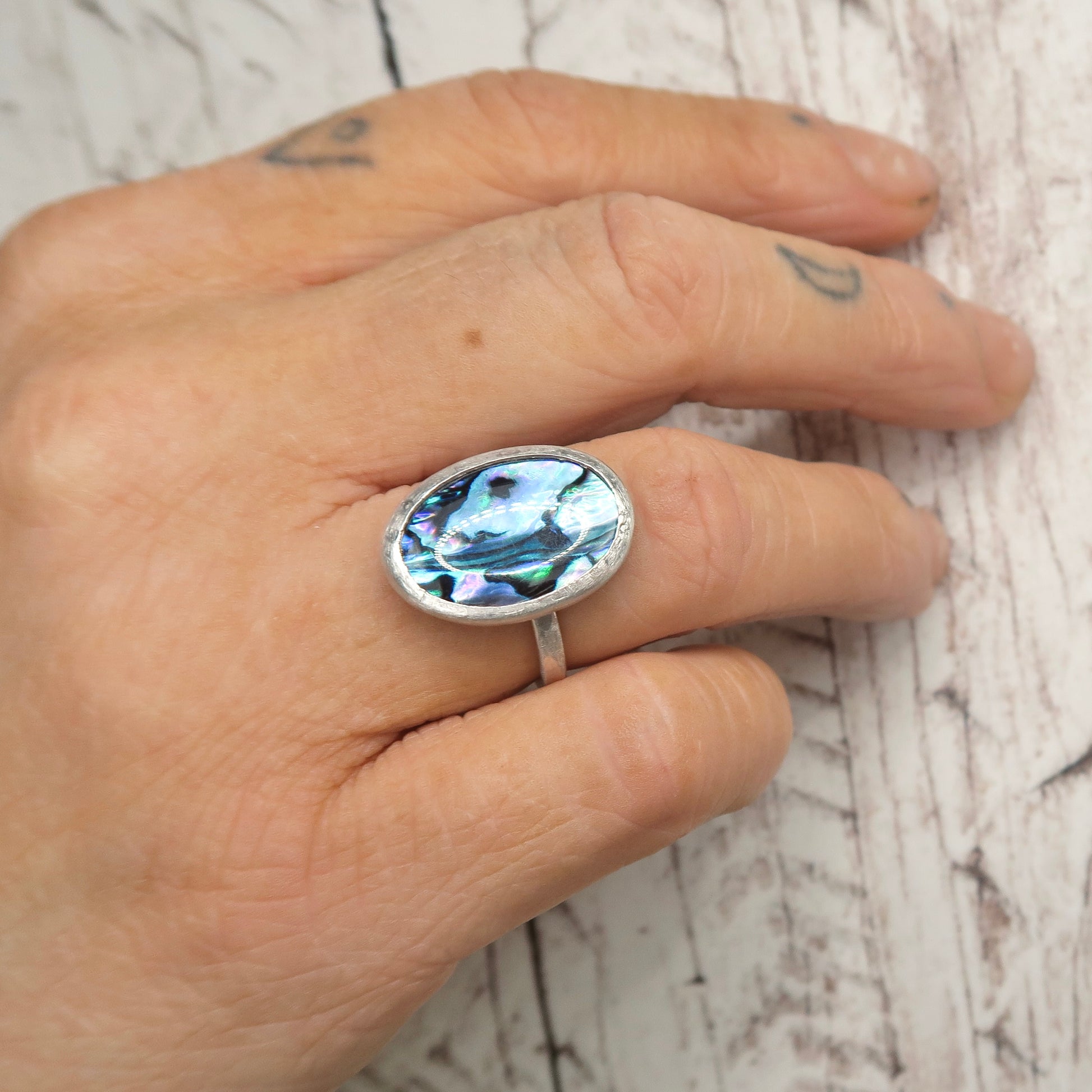 Ocean Spirit Sterling Silver Paua Ring