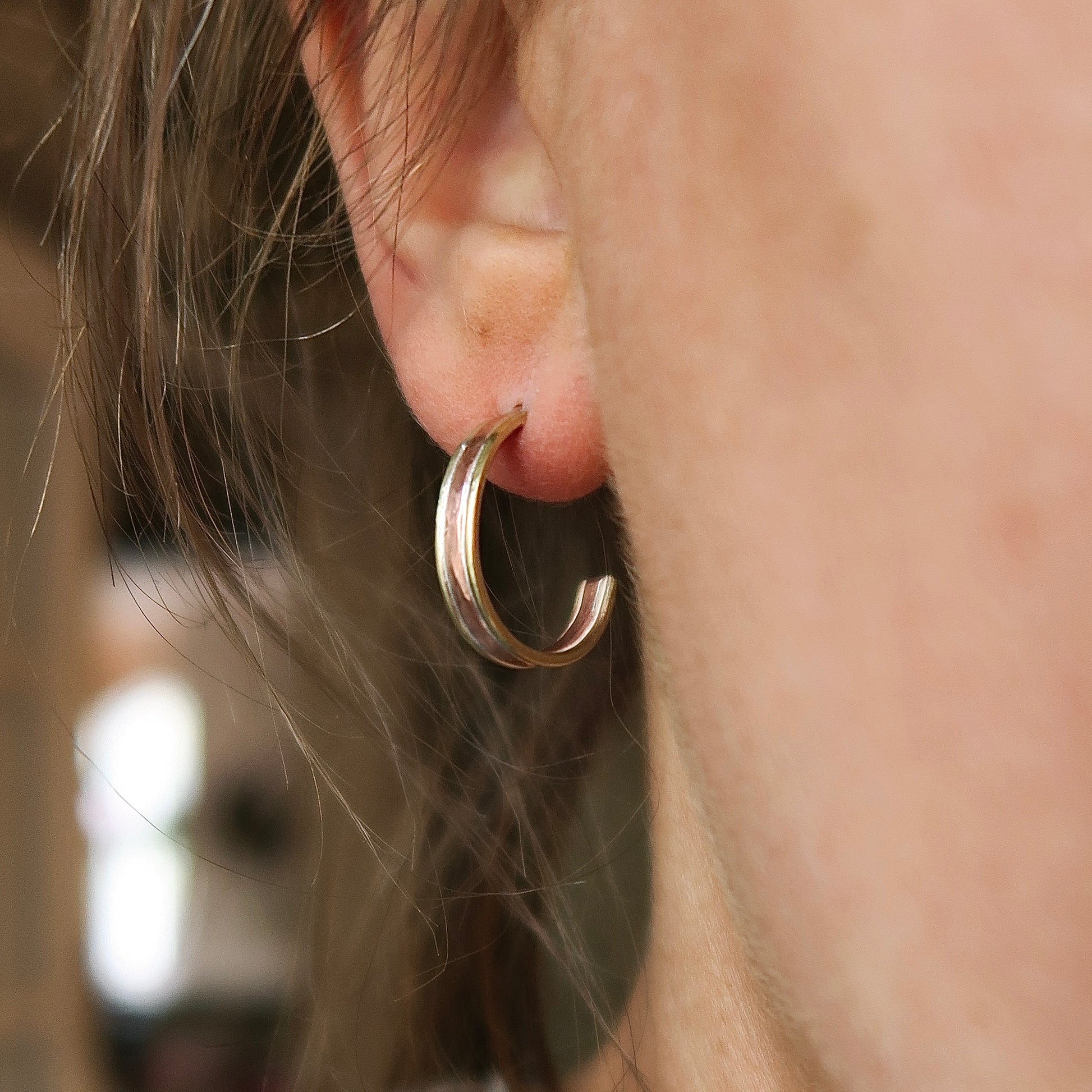 copper & brass hoop earrings