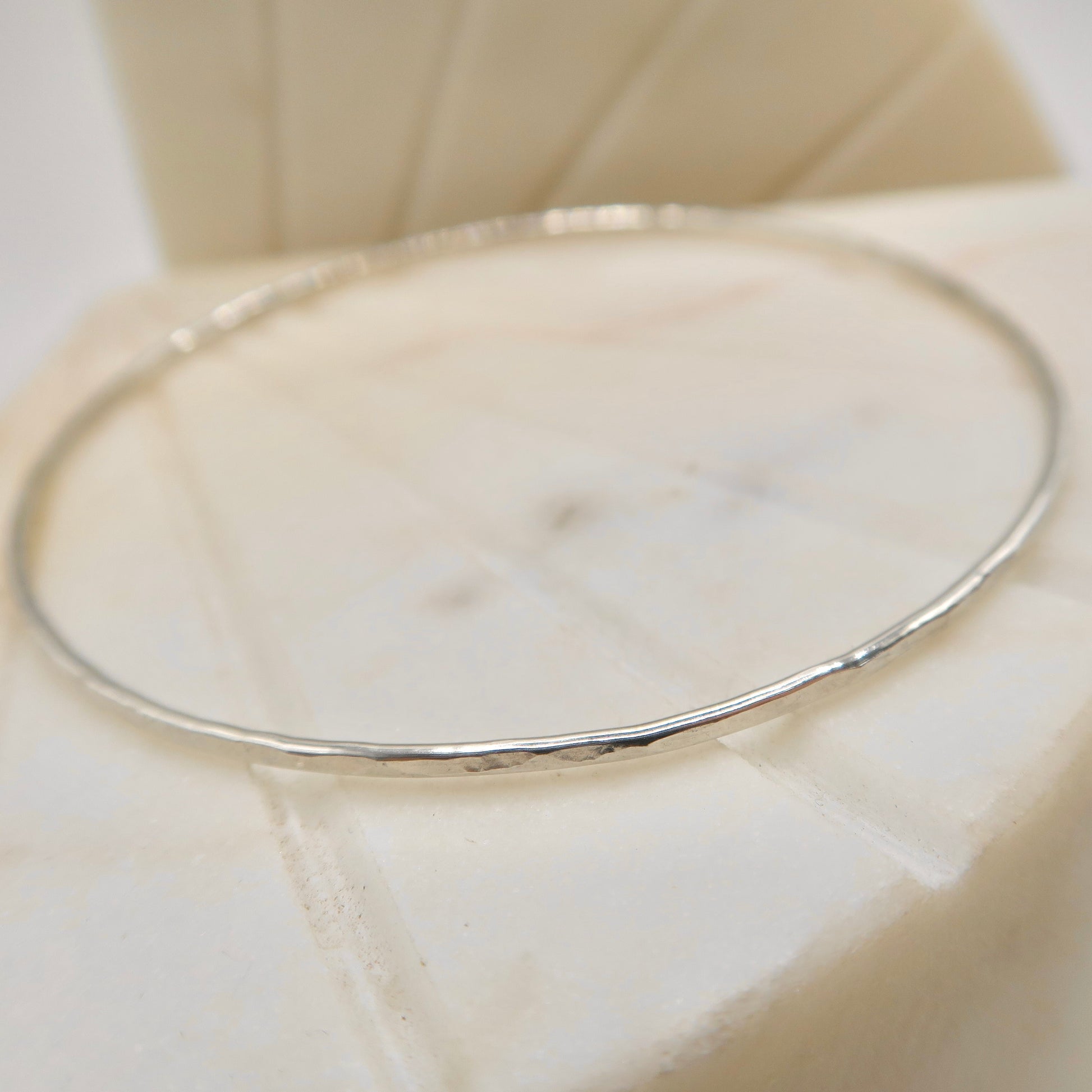 Sterling silver textured bangle