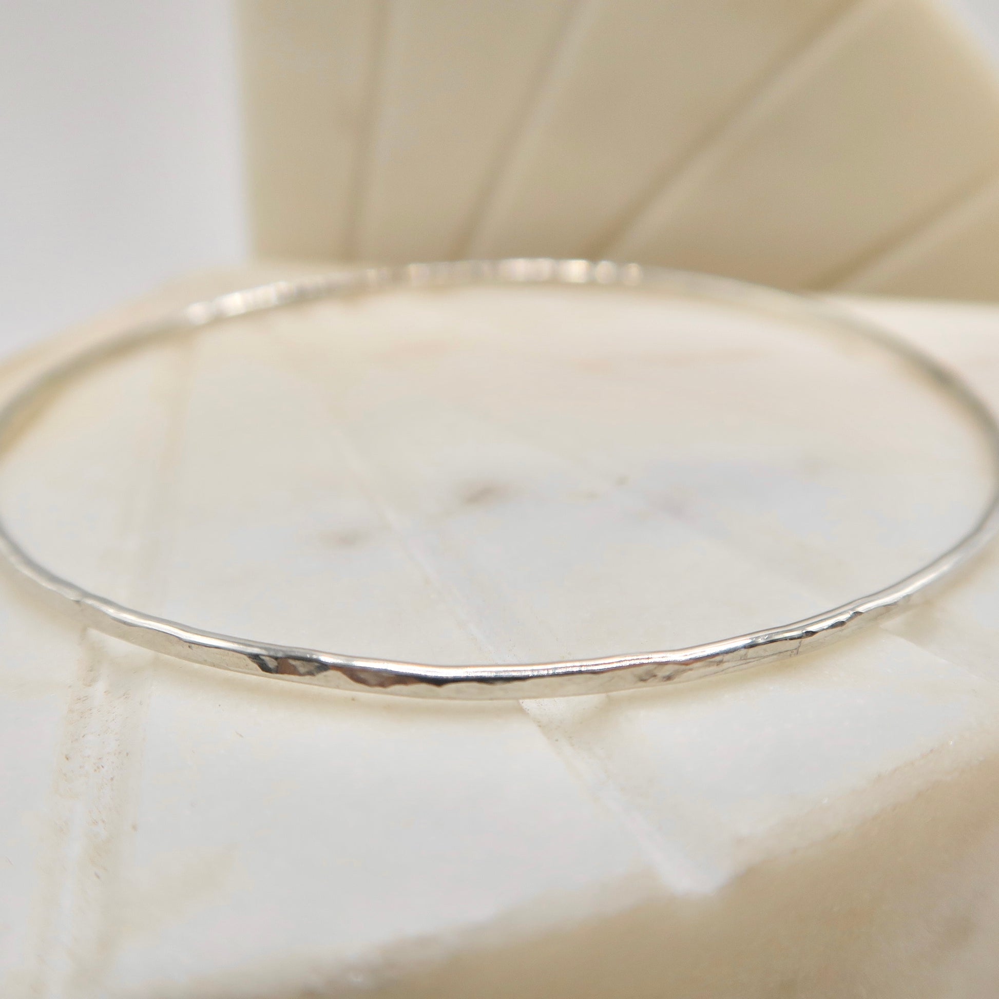 Sterling silver textured bangle