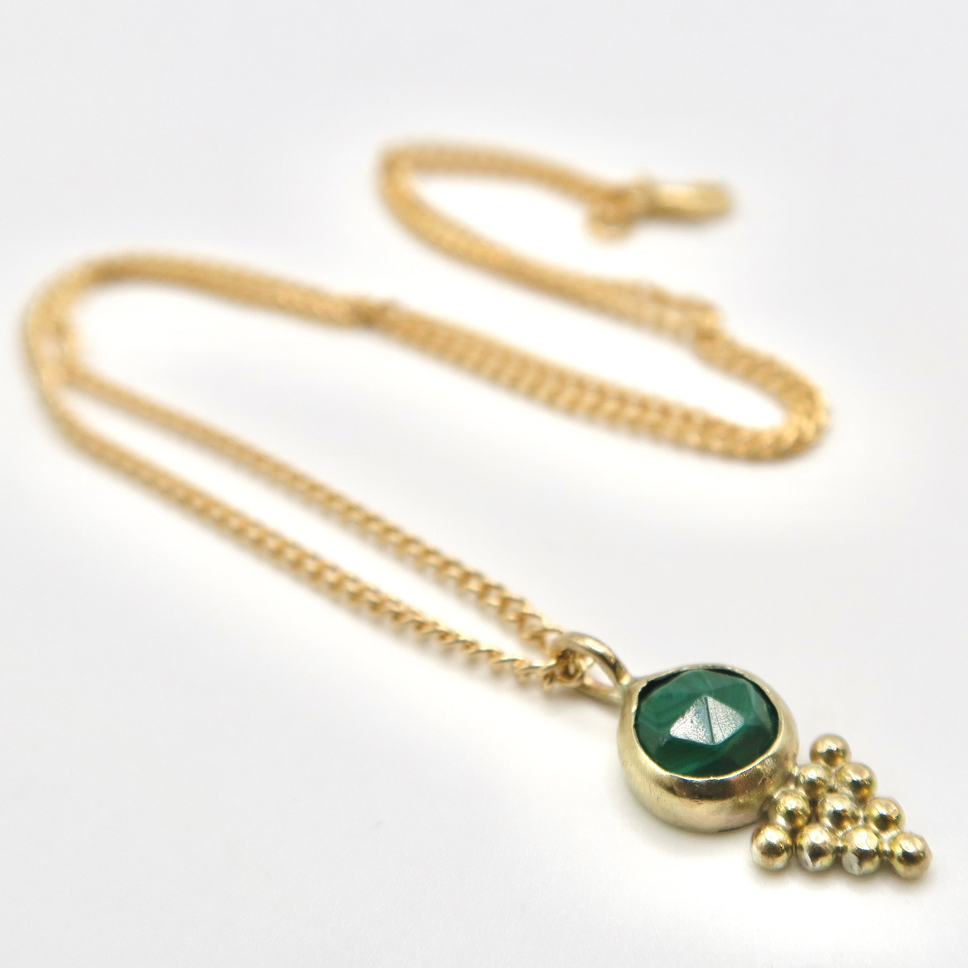 Malachite 14kt Gold Necklace