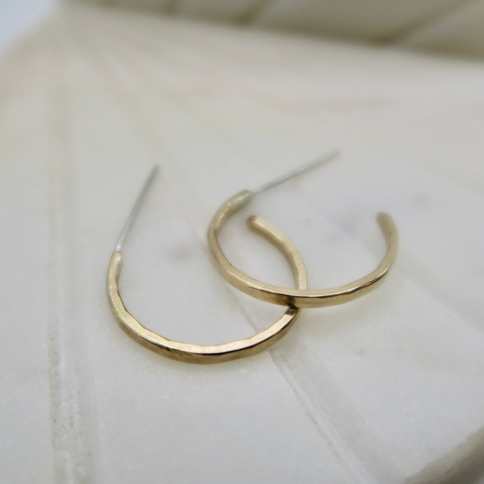 Textured 14kt Gold Filled Medium Hoops