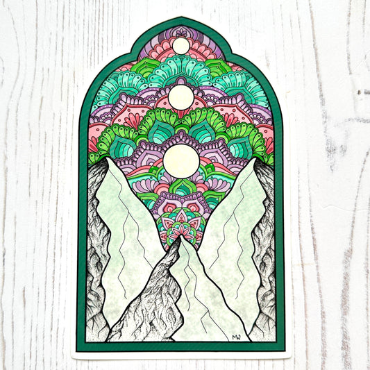 Mandala Mountain Large Vinyl Sticker