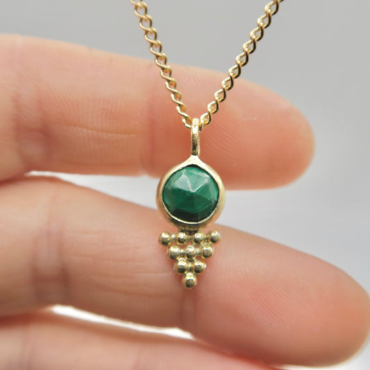 Malachite 14kt Gold Necklace